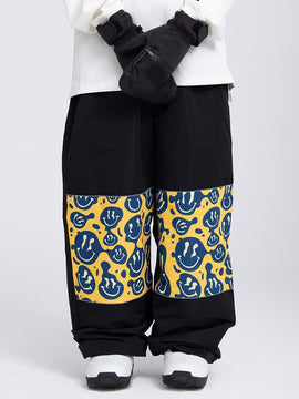 Women's Men's Swaggy Knee Reflective Graphic Panel Cargo Snow Pants(Australia Local Shipping)