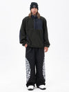 Men's Mountain-Ready Faux Sherpa Fleece Pullover & Swaggy Reflective Cargo Snow Pants
