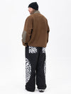 Men's Mountain-Ready Faux Sherpa Fleece Pullover & Swaggy Reflective Cargo Snow Pants