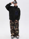 Women's Faux Sherpa Full-Zip Fleece & Double Knee Freestyle Baggy Snow Pants