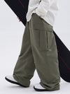 Men's Double Knee Mountain Freestyle Baggy Camo Snow Pants