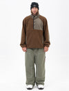 Men's Faux Sherpa Fleece Pullover & Urban Street Style Freerider Baggy Snow Pants Set