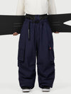 Men's Functional Street Utility Belt Cargo Multi Pocket Baggy Snow Pants