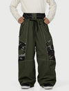 Men's Wild Motion Multi Pocket Reflective Colorblock Super Baggy Snow Pants