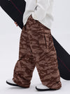 Men's Double Knee Mountain Freestyle Baggy Camo Snow Pants