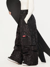 Women's Functional Street Utility Belt Cargo Multi Pocket Baggy Snow Pants