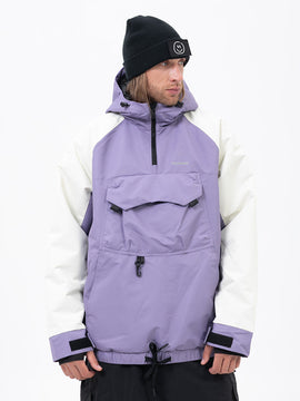 Men's Mountain Freestyle Cargo Pocket Pullover Bomber Snowboard Jacket