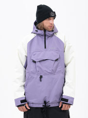 Men's Mountain Freestyle Cargo Pocket Pullover Bomber Snowboard Jacket