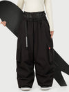 Women's Functional Street Utility Belt Cargo Multi Pocket Baggy Snow Pants