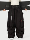 Women's Functional Street Utility Belt Cargo Multi Pocket Baggy Snow Pants