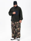 Men's Faux Sherpa Full-Zip Fleece & Double Knee Freestyle Baggy Snow Pants