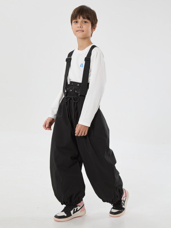 Kid's Unisex Snow Hopper Waterproof Bib Overalls Baggy Snow Pants