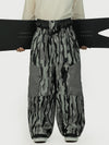 Men's Wild Motion Multi Pocket Reflective Colorblock Super Baggy Snow Pants