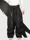 Men's Functional Street Utility Belt Cargo Multi Pocket Baggy Snow Pants
