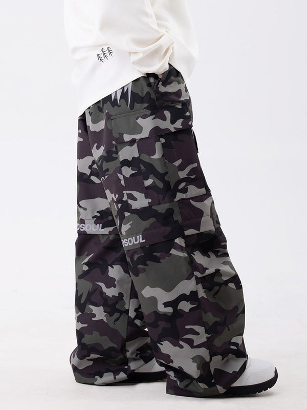Women's Wild Soul Steeze Shred Master Baggy Street Cargo Camo Snow Pants / Shorts