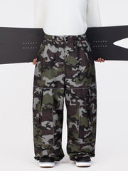 Men's Nightline Park Rider Reflective Trim Cargo Pockets Baggy Snow Pants
