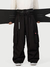 Men's Functional Street Utility Belt Cargo Multi Pocket Baggy Snow Pants