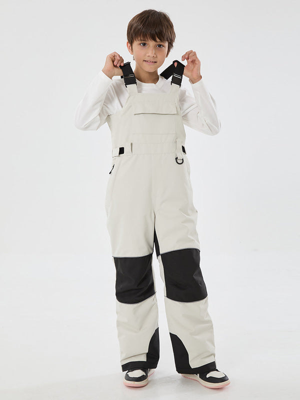 Boys Mountain Trek Light Reflective Knee Guard Waterproof Insulated Snow Bib Pants