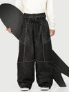 Men's Wild Motion Multi Pocket Reflective Colorblock Super Baggy Snow Pants