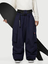 Men's Functional Street Utility Belt Cargo Multi Pocket Baggy Snow Pants