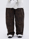 Women's Double Knee Mountain Freestyle Leopard Baggy Snow Pants