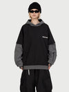 Women's Park Rider Freestyle Snow Hoodie – 2-in-1 Layered Style with Contrast Sleeves