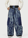 Men's Wild Motion Multi Pocket Reflective Colorblock Super Baggy Snow Pants