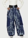 Women's Wild Motion Multi Pocket Reflective Colorblock Super Baggy Snow Pants