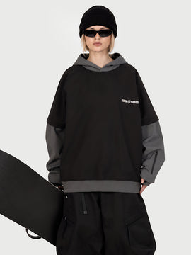 Women's Park Rider Freestyle Snow Hoodie – 2-in-1 Layered Style with Contrast Sleeves