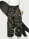 Men's Functional Street Utility Belt Cargo Multi Pocket Baggy Snow Pants