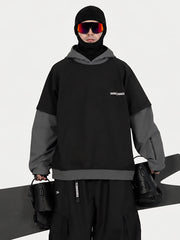 Men's Park Rider Freestyle Snow Hoodie – 2-in-1 Layered Style with Contrast Sleeves