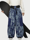 Men's Wild Motion Multi Pocket Reflective Colorblock Super Baggy Snow Pants
