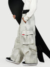 Men's Functional Street Utility Belt Cargo Multi Pocket Baggy Snow Pants