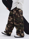 Men's Double Knee Mountain Freestyle Leopard Baggy Snow Pants