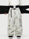 Men's Functional Street Utility Belt Cargo Multi Pocket Baggy Snow Pants