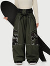Women's Wild Motion Multi Pocket Reflective Colorblock Super Baggy Snow Pants