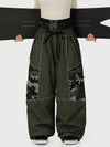 Women's Wild Motion Multi Pocket Reflective Colorblock Super Baggy Snow Pants