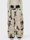 Women's Functional Street Utility Belt Cargo Multi Pocket Baggy Snow Pants