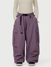Women's Wild Motion Reflective Cargo Pockets Extra Baggy Snow Pants