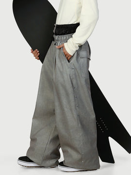 Men's Urban Vibe Workwear-Inspired Rivet-Trim Wide Fit OG Baggy Snow Pants