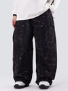 Men's Double Knee Mountain Freestyle Leopard Baggy Snow Pants