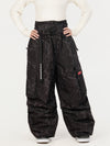 Women's Functional Street Utility Belt Cargo Multi Pocket Baggy Snow Pants