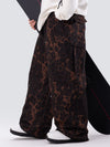 Men's Double Knee Mountain Freestyle Leopard Baggy Snow Pants