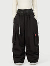 Women's Functional Street Utility Belt Cargo Multi Pocket Baggy Snow Pants