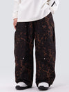 Women's Double Knee Mountain Freestyle Leopard Baggy Snow Pants