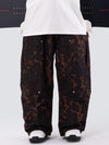 Men's Double Knee Mountain Freestyle Leopard Baggy Snow Pants
