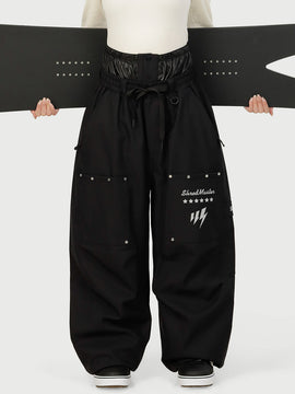 Women's Camden Punk Rivet Street Utility Cargo Snow Pants – Baggy Freestyle Fit