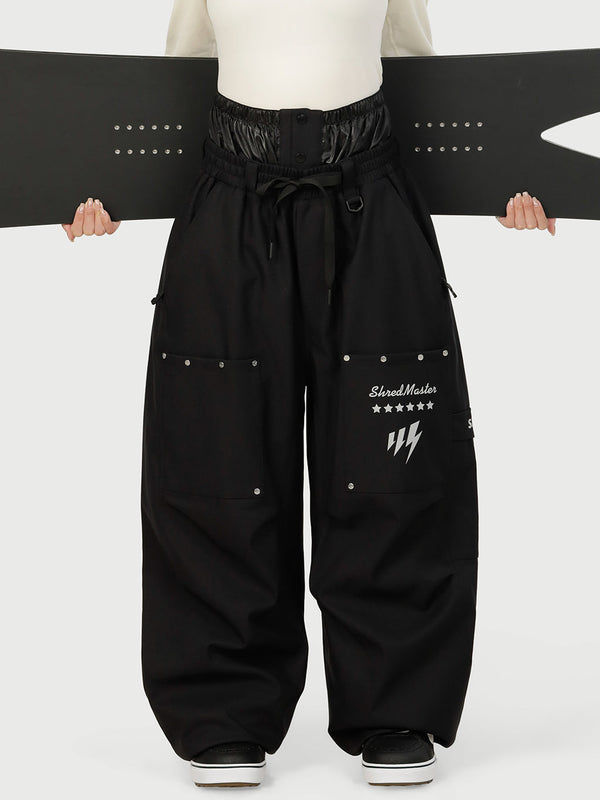 Women's Camden Punk Rivet Street Utility Cargo Snow Pants – Baggy Freestyle Fit