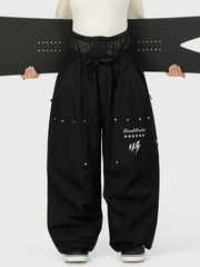 Women's Camden Punk Rivet Street Utility Cargo Snow Pants – Baggy Freestyle Fit
