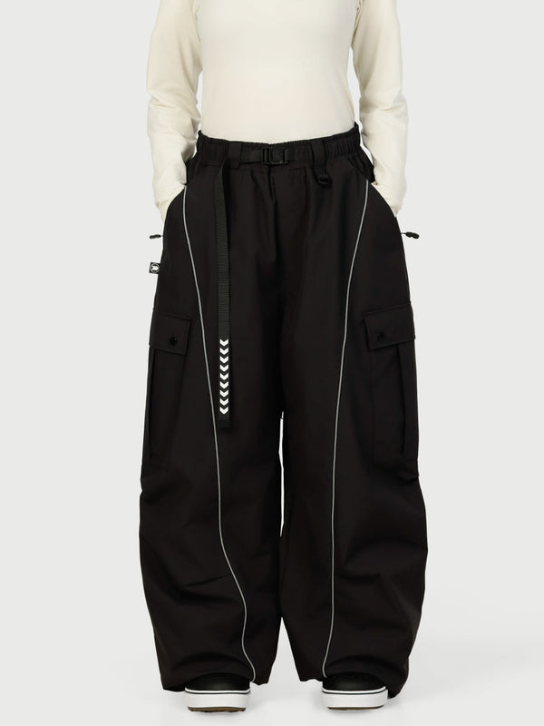 Women's Wild Motion Reflective Cargo Pockets Extra Baggy Snow Pants